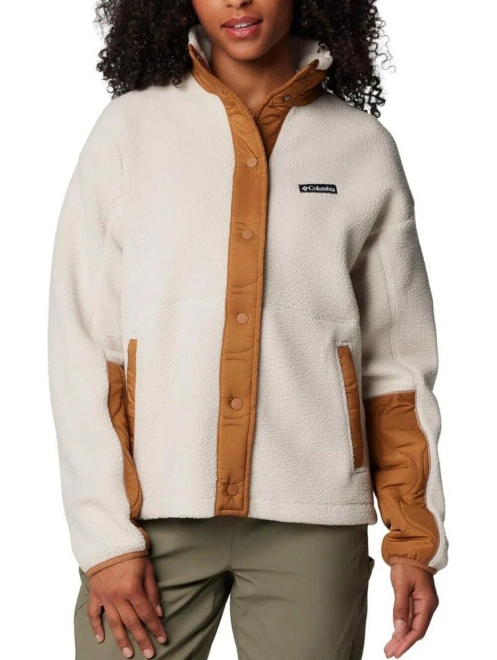 Columbia Women's Cloud Point Snap Fleece Jacket Sz XL Camel Brown NWT